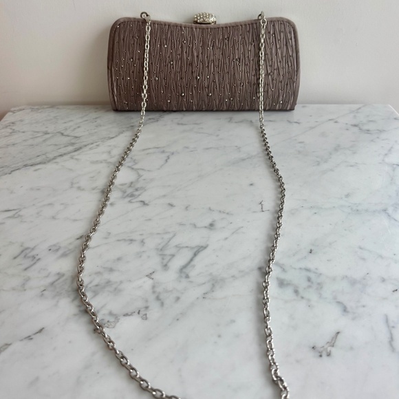 Mocha clutch bag with rhinestones - Picture 6 of 6